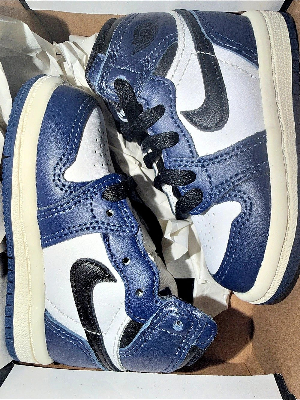 Jordan Air Jordan 1 Retro High OG TD 'Midnight Navy' Air Sneakers Blue & White